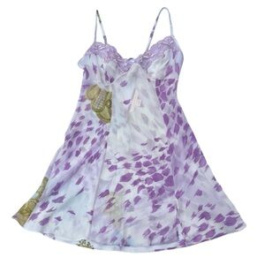 Vintage Y2K Victoria’s Secret Sheer Floral Chiffon & Lace Babydoll Nighty Slip